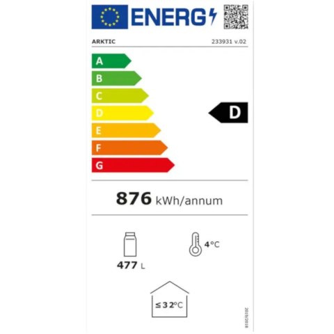 Lodówka barowa na napoje 2-drzwiowa szer. 90cm 458L