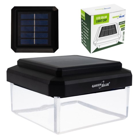 GREENBLUE LAMPA SOLARNA LED NA SŁUPEK. 100X100MM, DASZEK KOPERTOWY, 3200K GB128 WW