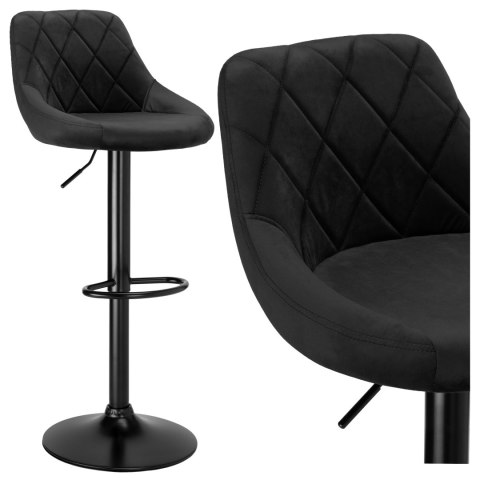 Krzesło barowe CYDRO BLACK welurowe czarne