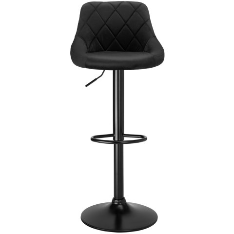 Krzesło barowe CYDRO BLACK welurowe czarne