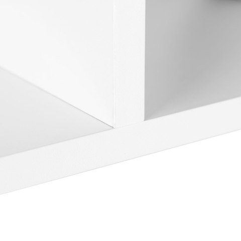 Nowoczesny regał do salonu kratka 5 półek na książki biały ModernHome