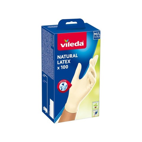 Rękawice lateksowe Vileda Natural Latex M/L 100 szt