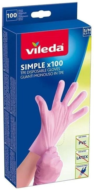 Rękawice lateksowe Vileda Natural Latex S/M 100 szt