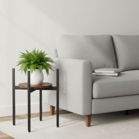 Kwietnik metalowy loftowy czarny TORRE RUSTIC 40 cm