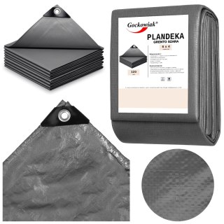 Plandeka 6x4m GRENTO szara 120GSM