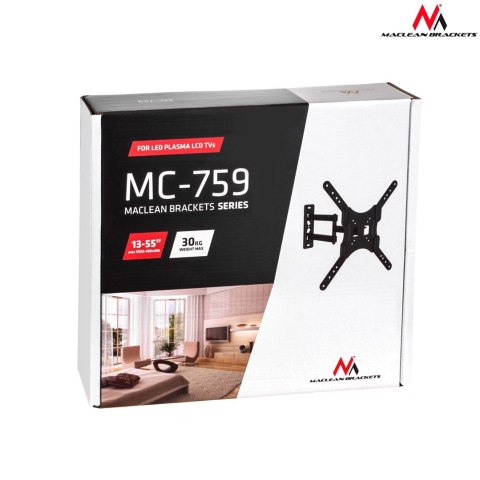 Uchwyt ścienny do telewizora Maclean MC-759 (ścienne; 13" - 55"; max. 30kg)