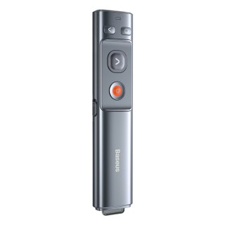 Wskaźnik laserowy z pilotem do prezentacji do 100m WiFi 2.4GHz USB-A/C - szary