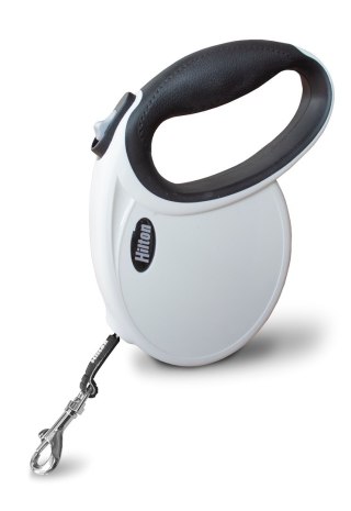 HILTON SMART DOG TAPE M BIAŁO-CZARNA SMYCZ AUTOMATYCZNA 4M DLA PSA DO 20KG