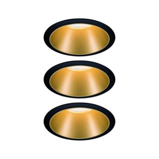 Oprawa do wbudowania COLE COIN LED 3-STEP DIM zestaw 3x6W 470lm 2700K IP44 230V Czarny/Złoty-matowy