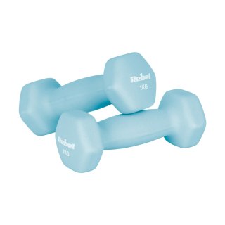 Hantelki żeliwne neoprenowe HEX zestaw 12kg (2x1kg+2x2kg+2x3kg), REBEL ACTIVE