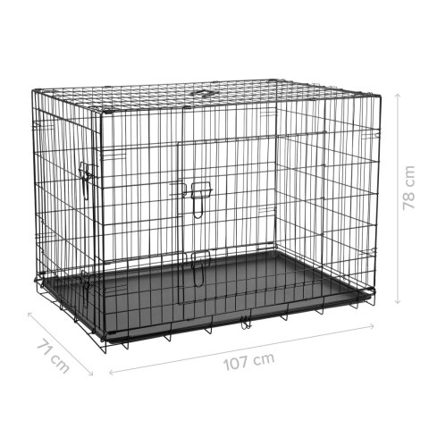 Metalowa klatka dla psa, kojec, rozmiar XXL 107x71x78 cm , REBEL ANIMALS