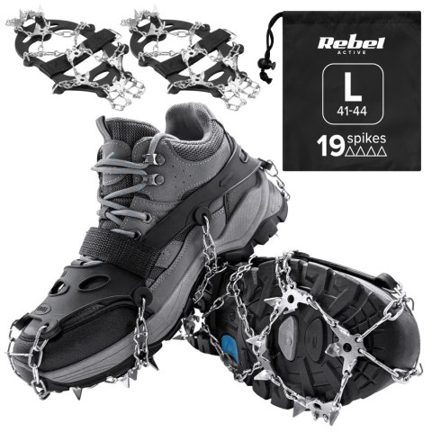 Raczki z kolcami na buty turystyczne, rozmiar L ( 41 - 44 ) , REBEL ACTIVE