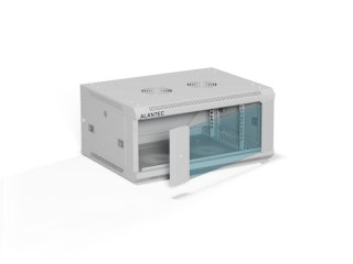 ALANTEC Szafa wisząca 19" 4U 600x450, drzwi szklane,  kolor szary, zmontowana (SW-4U-600-450-01-SA)
