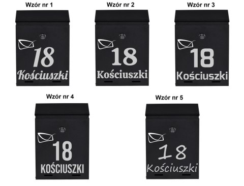 Skrzynka na listy ODVIN czarna z napisem