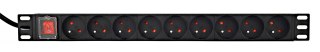 GEMBIRD LISTWA ZASILAJĄCA RACK (PDU) 9 GNIAZD FR, 1U, 16A, WTYK FR, 2M