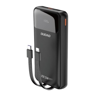 Powerbank 20000mAh 22.5W PD USB-C USB-A z wbudowanymi kablami iPhone Lightning USB-C - czarny