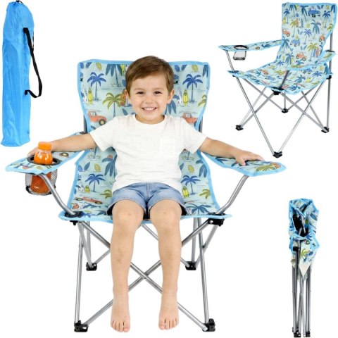 KRZESŁO TURYSTYCZNE SKŁADANE DZIECIĘCE NIEBIESKIE KIDS COLLECTION