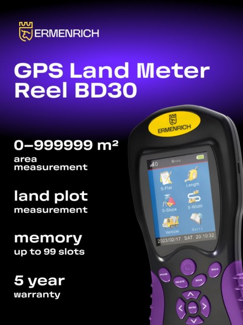 Miernik powierzchni gruntów z GPS Ermenrich Reel BD30