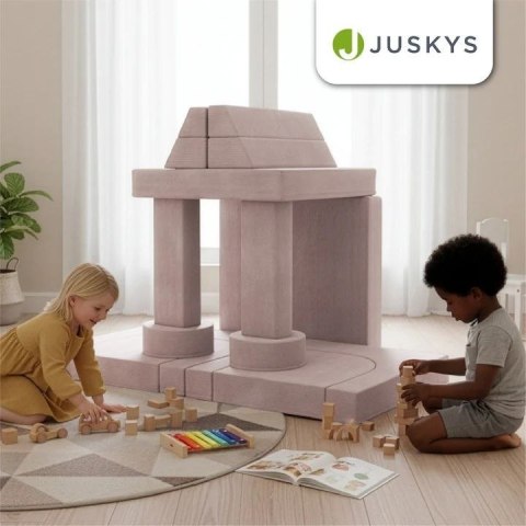 Designerska modułowa kanapa dziecięca 150 cm, pudrowa