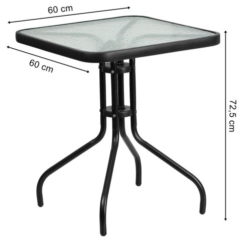 Stół kwadratowy ISLAND 60cm + 2x Krzesło SOFIA brąz