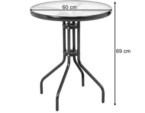 Stół okrągły ISLAND 60cm + 4x Krzesło SOFIA czarne