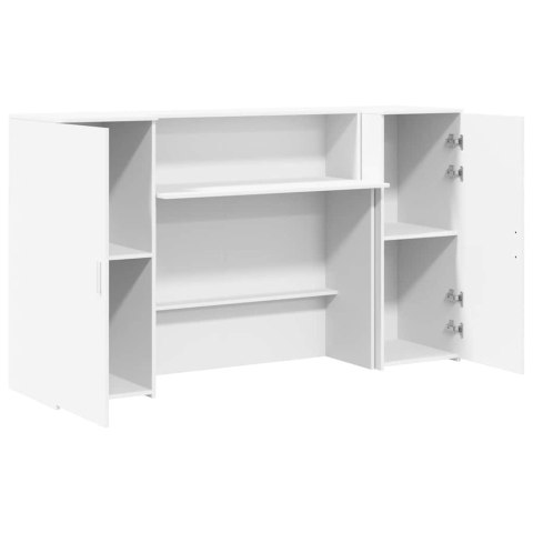 Biurko recepcyjne białe 180x50x103,5 cm Drewno konstrukcyjne