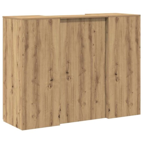 Biurko recepcyjne dąb artisan 135x50x103,5 cm Drewno klejone