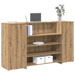Biurko recepcyjne dąb artisan 180x50x103,5 cm Drewno klejone