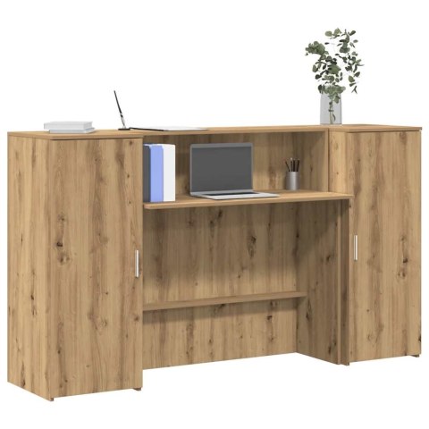 Biurko recepcyjne dąb artisan 180x50x103,5 cm Drewno klejone