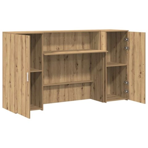 Biurko recepcyjne dąb artisan 180x50x103,5 cm Drewno klejone