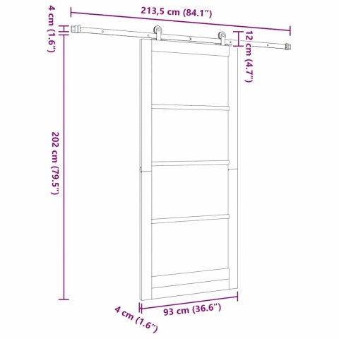 Drzwi przesuwne ORKDAL Biały 93 x 211 cm