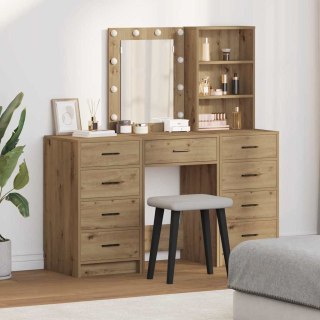 Toaletka z szufladą 3 pcs Brązowy Materiał drewnopochodny