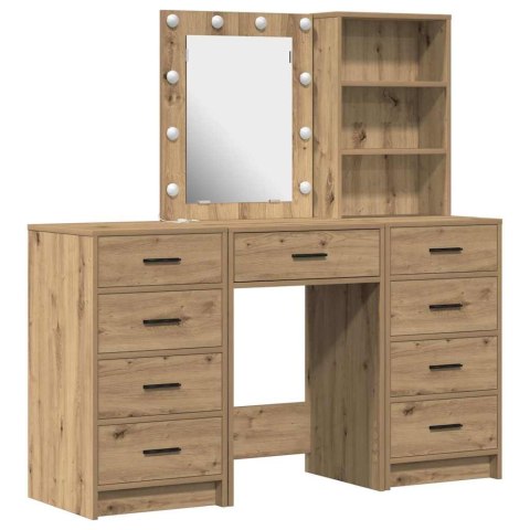 Toaletka z szufladą 3 pcs Brązowy Materiał drewnopochodny