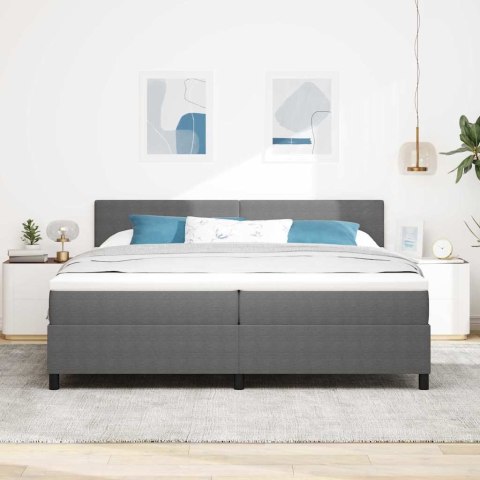 Łóżko z sprężyną LED Jasnoszary i biały. 200 x 200 cm
