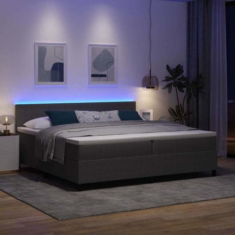 Łóżko z sprężyną LED Jasnoszary i biały. 200 x 200 cm