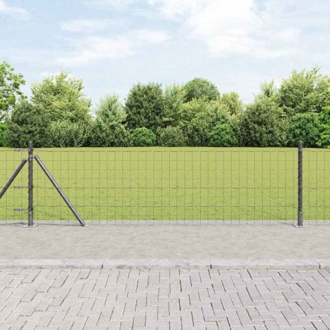 Ogrodzenie z słupkiem Szary 0,6 x 50 m Stal i PVC