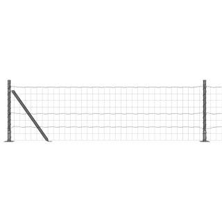Ogrodzenie z słupkiem Szary 0,6 x 50 m Stal i PVC