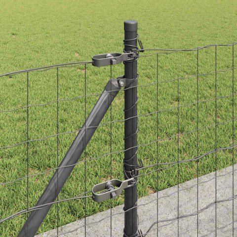 Ogrodzenie z słupkiem Szary 0,6 x 50 m Stal i PVC