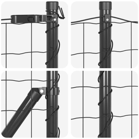 Ogrodzenie z słupkiem Szary 0,6 x 50 m Stal i PVC