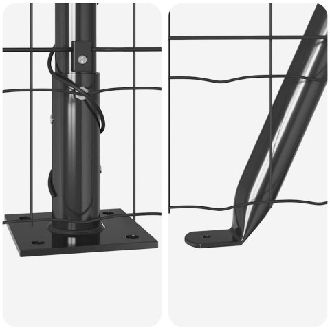 Ogrodzenie z słupkiem Szary 0,6 x 50 m Stal i PVC