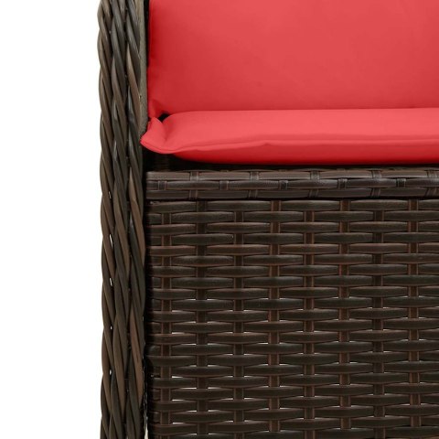 Ławka ogrodowa 2 pcs Brązowy polirattan