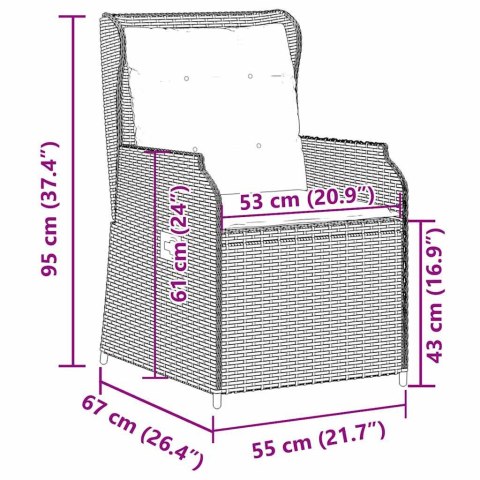 Ławka ogrodowa 2 pcs Brązowy polirattan