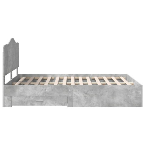 Ramka łóżka Betonowy szary 140 x 200 cm Materiał drewnopochodny