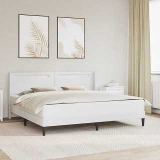 Rama łóżka z materacem Biały 200 x 200 cm Ekoskóra