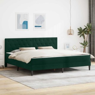 Rama łóżka z materacem Ciemna zieleń 200 x 200 cm Aksamit