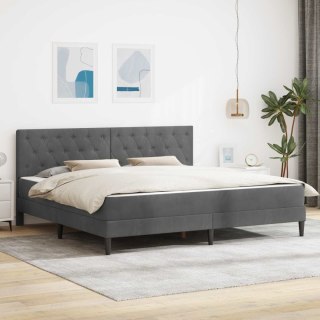 Rama łóżka z materacem Ciemnoszary 180 x 200 cm Aksamit