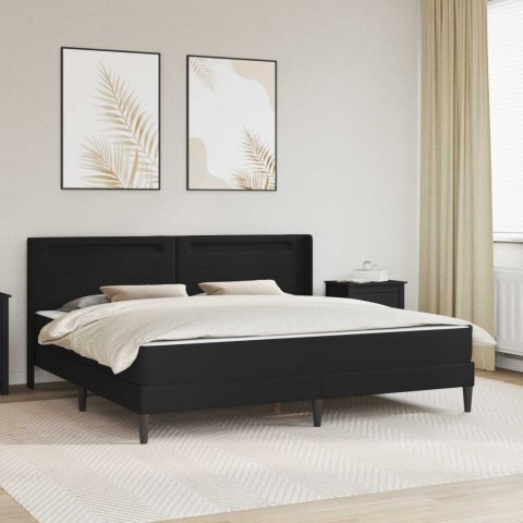 Rama łóżka z materacem Czarny 180 x 200 cm Skóra ekologiczna