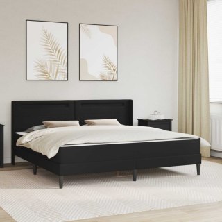 Rama łóżka z materacem Czarny 200 x 200 cm Ekoskóra