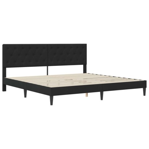 Rama łóżka z materacem Z zagłówkiem Czarny 200 x 200 cm Aksamit