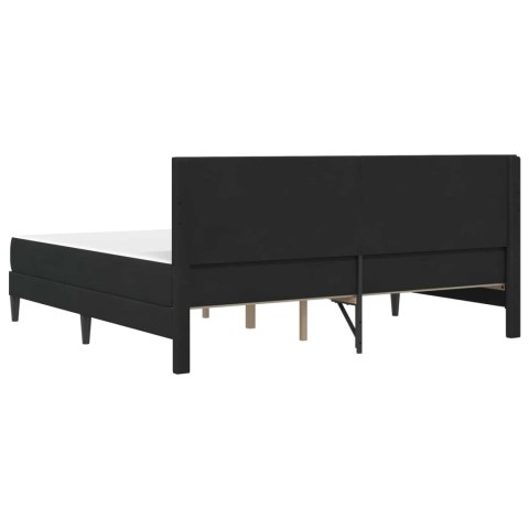 Rama łóżka z materacem Z zagłówkiem Czarny 200 x 200 cm Aksamit